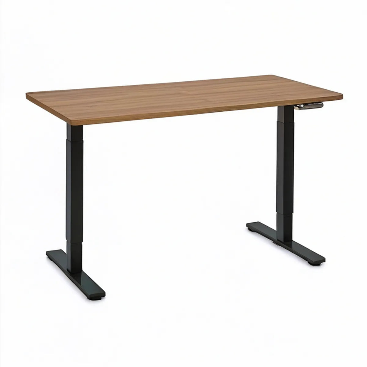 Secretária Retangular de Altura Regulável Manual 120 x 60 cm Castanho e Preto