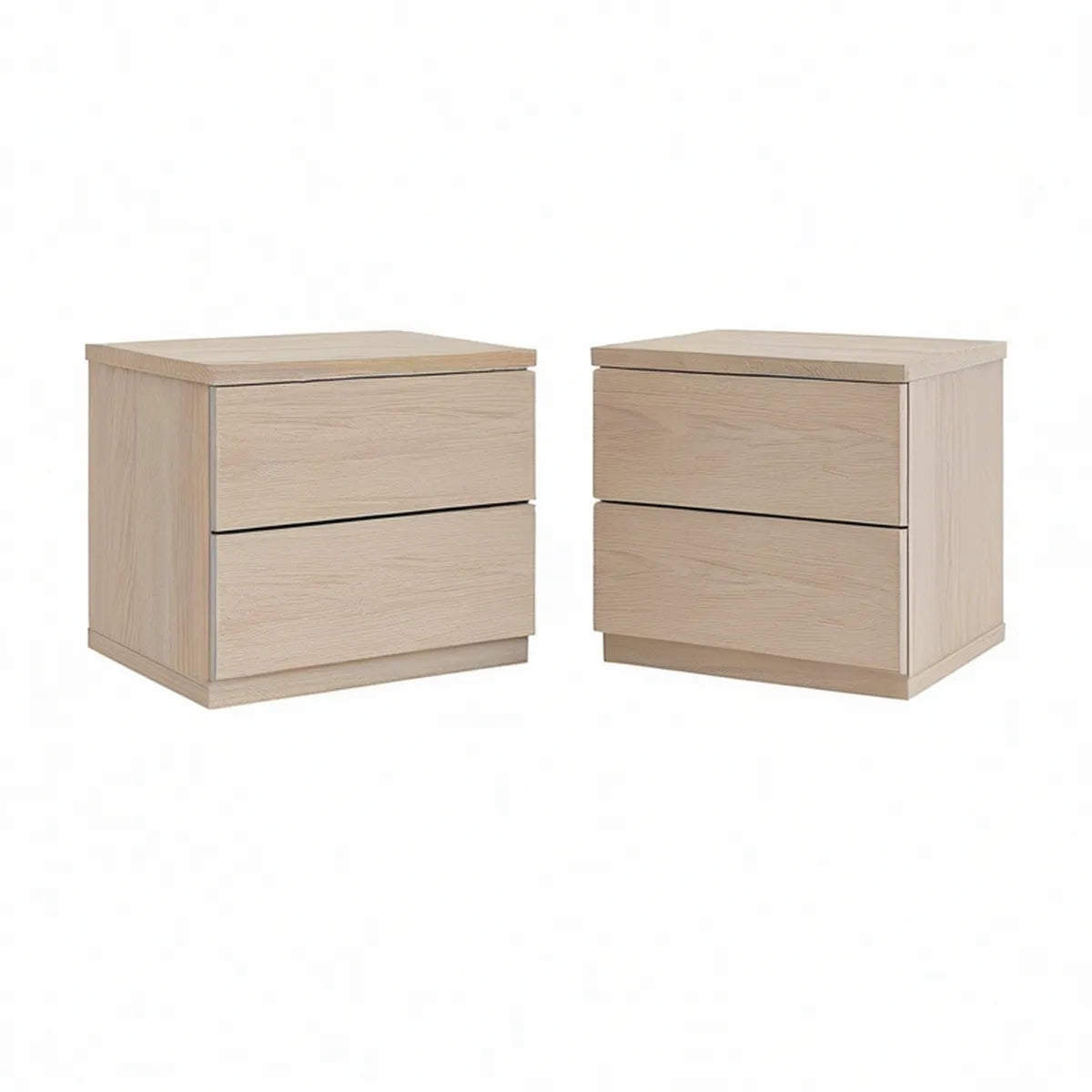 Conjunto de 2 Mesas de Cabeceira em MDF com Melamina Carvalho Claro, 45 x 35 x 45 cm