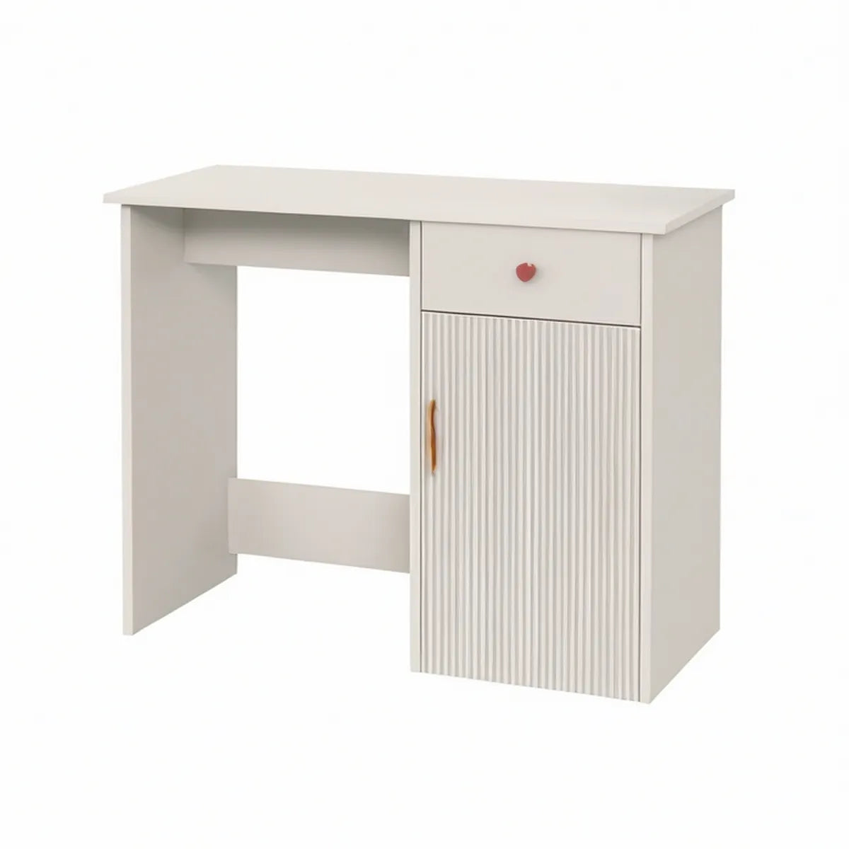 Secretária Infantil Retangular em MDF Branco com Gaveta e Armário, 100 x 50 x 75 cm